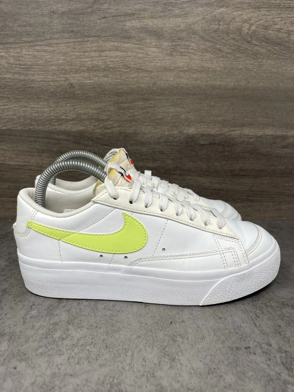 Nike Blazer Low Platform Size 6.5 Womens White Volt Casual Sneakers DJ0292-102